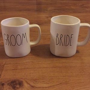 RAE DUNN Bride & Groom Mug Set